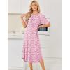 image:imageEkouaer Nightgowns for Women Bamboo Viscose House Dress Long Night Gowns Short Sleeve Sleepdress Soft Sleepwear S4XLPink Florals