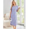 image:imageEkouaer Nightgowns for Women Bamboo Viscose House Dress Long Night Gowns Short Sleeve Sleepdress Soft Sleepwear S4XLPurple Abstract Dots
