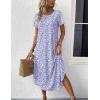 image:imageEkouaer Nightgowns for Women Bamboo Viscose House Dress Long Night Gowns Short Sleeve Sleepdress Soft Sleepwear S4XLPurple Abstract Dots