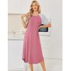 image:imageEkouaer Nightgowns for Women Bamboo Viscose House Dress Long Night Gowns Short Sleeve Sleepdress Soft Sleepwear S4XLPurple Red