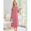 image:imageEkouaer Nightgowns for Women Bamboo Viscose House Dress Long Night Gowns Short Sleeve Sleepdress Soft Sleepwear S4XLPurple Red