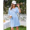 image:imageEkouaer Nightgowns for Women Bamboo Viscose Night Gowns Plus Size Sleep Shirts Short Sleeve Night Shirts Soft SleepwearLight Blue