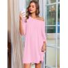 image:imageEkouaer Nightgowns for Women Bamboo Viscose Night Gowns Plus Size Sleep Shirts Short Sleeve Night Shirts Soft SleepwearPink