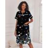 image:imageEkouaer Nightgowns for Women House Dress with Pockets Short Sleeve Duster Moo Moos Button Down House Coat SleepwearBlack Butterfly