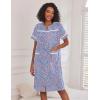 image:imageEkouaer Nightgowns for Women House Dress with Pockets Short Sleeve Duster Moo Moos Button Down House Coat SleepwearBlue Flower