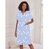 image:imageEkouaer Nightgowns for Women House Dress with Pockets Short Sleeve Duster Moo Moos Button Down House Coat SleepwearBlue Pigeon