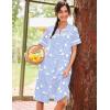 image:imageEkouaer Nightgowns for Women House Dress with Pockets Short Sleeve Duster Moo Moos Button Down House Coat SleepwearBlue Pigeon
