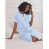 image:imageEkouaer Nightgowns for Women House Dress with Pockets Short Sleeve Duster Moo Moos Button Down House Coat SleepwearBlue Stripes