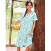 image:imageEkouaer Nightgowns for Women House Dress with Pockets Short Sleeve Duster Moo Moos Button Down House Coat SleepwearGreen Floral