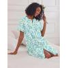 image:imageEkouaer Nightgowns for Women House Dress with Pockets Short Sleeve Duster Moo Moos Button Down House Coat SleepwearGreen Floral