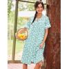 image:imageEkouaer Nightgowns for Women House Dress with Pockets Short Sleeve Duster Moo Moos Button Down House Coat SleepwearGreen Flower