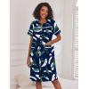 image:imageEkouaer Nightgowns for Women House Dress with Pockets Short Sleeve Duster Moo Moos Button Down House Coat SleepwearHawaiian Leaves