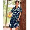 image:imageEkouaer Nightgowns for Women House Dress with Pockets Short Sleeve Duster Moo Moos Button Down House Coat SleepwearHawaiian Leaves