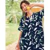 image:imageEkouaer Nightgowns for Women House Dress with Pockets Short Sleeve Duster Moo Moos Button Down House Coat SleepwearHawaiian Leaves