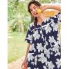 image:imageEkouaer Nightgowns for Women House Dress with Pockets Short Sleeve Duster Moo Moos Button Down House Coat SleepwearNavy Flower