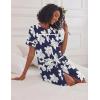 image:imageEkouaer Nightgowns for Women House Dress with Pockets Short Sleeve Duster Moo Moos Button Down House Coat SleepwearNavy Flower