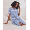 image:imageEkouaer Nightgowns for Women House Dress with Pockets Short Sleeve Duster Moo Moos Button Down House Coat SleepwearNavy Stripes