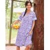image:imageEkouaer Nightgowns for Women House Dress with Pockets Short Sleeve Duster Moo Moos Button Down House Coat SleepwearPurple Dots