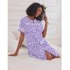 image:imageEkouaer Nightgowns for Women House Dress with Pockets Short Sleeve Duster Moo Moos Button Down House Coat SleepwearPurple Dots