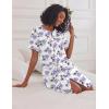 image:imageEkouaer Nightgowns for Women House Dress with Pockets Short Sleeve Duster Moo Moos Button Down House Coat SleepwearWhite Flower