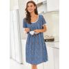image:imageEkouaer Nightgowns for Women Short Sleeve Moo Moos Ladies House Dress with Pockets Pleated Sleepshirts Soft SleepwearBlue White  Red Florals