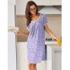 image:imageEkouaer Nightgowns for Women Short Sleeve Moo Moos Ladies House Dress with Pockets Pleated Sleepshirts Soft SleepwearBlue White Polka Dots