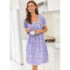 image:imageEkouaer Nightgowns for Women Short Sleeve Moo Moos Ladies House Dress with Pockets Pleated Sleepshirts Soft SleepwearBlue White Polka Dots