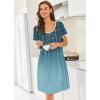 image:imageEkouaer Nightgowns for Women Short Sleeve Moo Moos Ladies House Dress with Pockets Pleated Sleepshirts Soft SleepwearBluegreen Vines