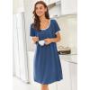 image:imageEkouaer Nightgowns for Women Short Sleeve Moo Moos Ladies House Dress with Pockets Pleated Sleepshirts Soft SleepwearNavy