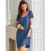 image:imageEkouaer Nightgowns for Women Short Sleeve Moo Moos Ladies House Dress with Pockets Pleated Sleepshirts Soft SleepwearNavy
