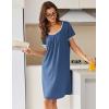 image:imageEkouaer Nightgowns for Women Short Sleeve Moo Moos Ladies House Dress with Pockets Pleated Sleepshirts Soft SleepwearNavy