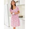image:imageEkouaer Nightgowns for Women Short Sleeve Moo Moos Ladies House Dress with Pockets Pleated Sleepshirts Soft SleepwearPink Floral