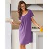 image:imageEkouaer Nightgowns for Women Short Sleeve Moo Moos Ladies House Dress with Pockets Pleated Sleepshirts Soft SleepwearPurple
