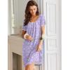 image:imageEkouaer Nightgowns for Women Short Sleeve Moo Moos Ladies House Dress with Pockets Pleated Sleepshirts Soft SleepwearPurple White Florals