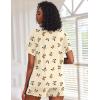 image:imageEkouaer Pajamas Set for Women Short Sleeve Lounge Set 2 Piece Loungewear PJs Soft Cute Lightweight SleepwearBeige Butterfly