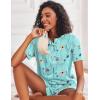 image:imageEkouaer Pajamas Set for Women Short Sleeve Lounge Set 2 Piece Loungewear PJs Soft Cute Lightweight SleepwearBlue Flower