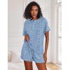 image:imageEkouaer Pajamas Set for Women Short Sleeve Lounge Set 2 Piece Loungewear PJs Soft Cute Lightweight SleepwearClear Blue Floral