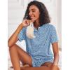 image:imageEkouaer Pajamas Set for Women Short Sleeve Lounge Set 2 Piece Loungewear PJs Soft Cute Lightweight SleepwearClear Blue Floral