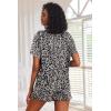 image:imageEkouaer Pajamas Set for Women Short Sleeve Lounge Set 2 Piece Loungewear PJs Soft Cute Lightweight SleepwearGray Black Leopard