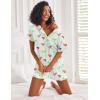image:imageEkouaer Pajamas Set for Women Short Sleeve Lounge Set 2 Piece Loungewear PJs Soft Cute Lightweight SleepwearGreen Cocktail Glass