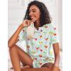 image:imageEkouaer Pajamas Set for Women Short Sleeve Lounge Set 2 Piece Loungewear PJs Soft Cute Lightweight SleepwearGreen Cocktail Glass