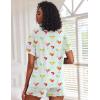image:imageEkouaer Pajamas Set for Women Short Sleeve Lounge Set 2 Piece Loungewear PJs Soft Cute Lightweight SleepwearGreen Cocktail Glass