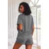 image:imageEkouaer Pajamas Set for Women Short Sleeve Lounge Set 2 Piece Loungewear PJs Soft Cute Lightweight SleepwearGrey