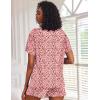 image:imageEkouaer Pajamas Set for Women Short Sleeve Lounge Set 2 Piece Loungewear PJs Soft Cute Lightweight SleepwearPink Leopard