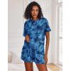 image:imageEkouaer Pajamas Set for Women Short Sleeve Lounge Set 2 Piece Loungewear PJs Soft Cute Lightweight SleepwearTie Dye Blue Butterfly