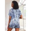 image:imageEkouaer Pajamas Set for Women Short Sleeve Lounge Set 2 Piece Loungewear PJs Soft Cute Lightweight SleepwearTie Dye Grey Blue