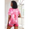 image:imageEkouaer Pajamas Set for Women Short Sleeve Lounge Set 2 Piece Loungewear PJs Soft Cute Lightweight SleepwearTie Dye Rose Pink