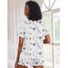 image:imageEkouaer Pajamas Set for Women Short Sleeve Lounge Set 2 Piece Loungewear PJs Soft Cute Lightweight SleepwearWhite Flower