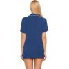 image:imageEkouaer Pajamas Set for Women Short Sleeve Sleepwear Button Down Pjs Soft 2 Piece Lounge Sets XSXXXLClear Blue
