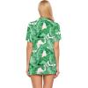 image:imageEkouaer Pajamas Set for Women Short Sleeve Sleepwear Button Down Pjs Soft 2 Piece Lounge Sets XSXXXLPink Leaves